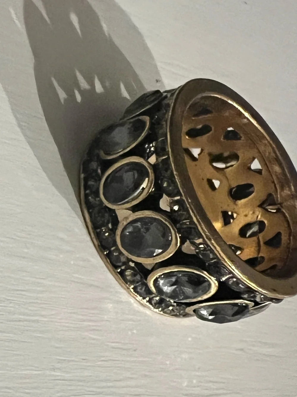 Antique-Style Smoky Gray Topaz Stone Statement Ring for Women